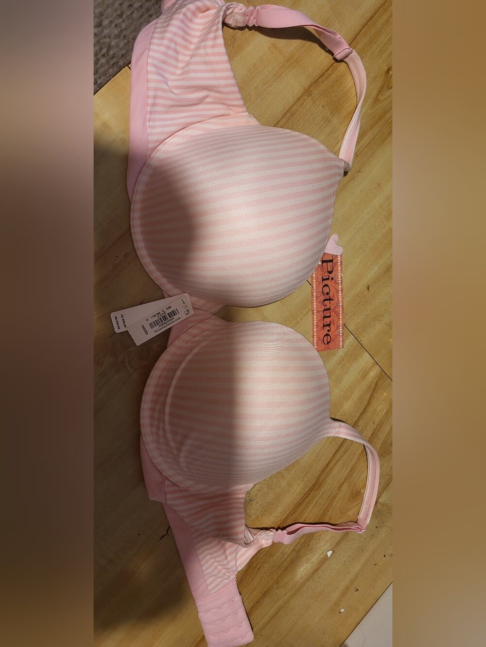 Vic. Sec. Seamless Light Pink Classic Striped T-Shirt Bra - Brand